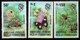 1973 Oceano Indiano, Insetti Farfalle, Serie Completa Nuova (**) - British Indian Ocean Territory (BIOT)