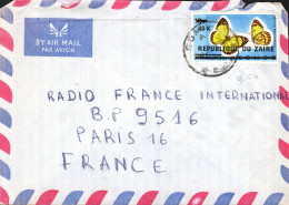 ZAIRE SEUL SUR LETTRE POUR LA FRANCE 1978 - Storia Postale