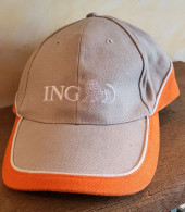 ING Casquette De Golf Beige/orange 100% Coton épais * NEUVE * - Bekleidung, Souvenirs Und Sonstige