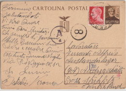 1944 - RSI ! - CARTE ENTIER MAZZINI RARE De VERONA => ALLEMAGNE - Entero Postal
