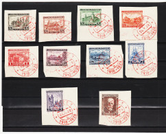 ECK555 TSCHECHOSLOWAKEI CSSR 1928 MICHL 267/76 ROT GESTEMPELT Auf BRIEFSTÜCKE SIEHE  ABBILDUNG - Used Stamps