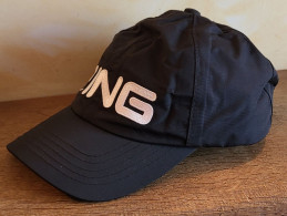 PING, Casquette De Golf Noire Waterproof ### NEUVE ### - Uniformes Recordatorios & Misc