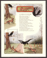 Feuillet Fantaisie Gommé - Le Corbeau Et Le Renard - Fable De La Fontaine - Vignettes De Fantaisie