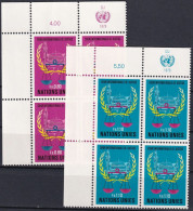 UNO GENF 1979 Mi-Nr. 86/87 Eckrand-Viererblocks ** MNH - Ungebraucht