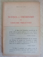 Emilio Di Leo Scienza E Umanesimo In Girolamo Fracastoro Spadafora Salerno 1953 - Geschichte, Biographie, Philosophie