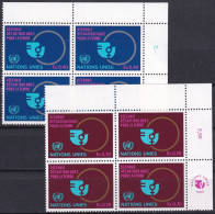 UNO GENF 1980 Mi-Nr. 89/90 Eckrand-Viererblocks ** MNH - Nuovi