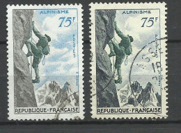 France N°  1075  Alpinisme   Et N° 1075  Montagne Gris Clair    Oblitérés    B/TB    Voir Scans     Soldé ! ! ! - Bergsteigen