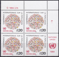 UNO GENF 1984 Mi-Nr. 119 Eckrand-Viererblock ** MNH - Unused Stamps
