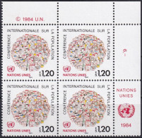 UNO GENF 1984 Mi-Nr. 119 Eckrand-Viererblock ** MNH - Neufs