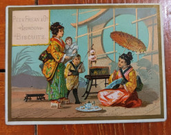 Calendrier Chromo 1883 Biscuits PEEK FREAN & CO Londres JAPON Thé Ombrelle Lampion - Tamaño Pequeño : ...-1900