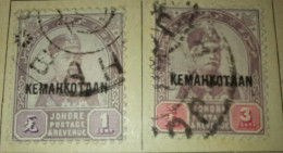 Malaysia - Johore - 2  Marken  Von 1894 Gem. Scan - Johore
