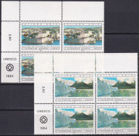 UNO GENF 1984 Mi-Nr. 122/23 Eckrand-Viererblocks ** MNH - Unused Stamps