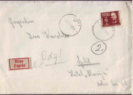 JUGOSLAVIA - EXPRES. Letter  9din TITO  On Yellow Paper  BANJA LUKA To ZAGREB - 1949 - Luftpost