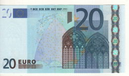 20 EURO  "U"   FRANCIA    Firma Trichet   L 078 F5   Ch. 84   /  FDS - UNC - 20 Euro