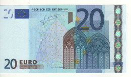 20 EURO  "U"   FRANCIA    Firma Trichet    L 048 C1   Ch. 09  /  FDS - UNC - 20 Euro