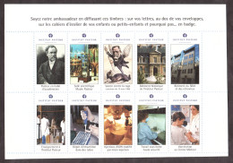 Bloc De 10 Vignettes Institut Pasteur - TBE - Blocks Und Markenheftchen