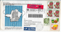 BRAZIL 2001 CIRCULATED COVER FRUITS VEGETABLES STRAWBERRY PAPAYA AGRICULTURE - Lettres & Documents