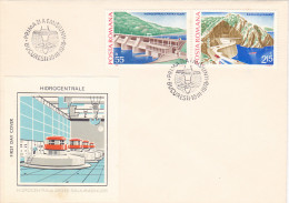 SCIENCE, ENERGY, WATER POWER PLANTS, COVER FDC, 3X, 1978, ROMANIA - Water
