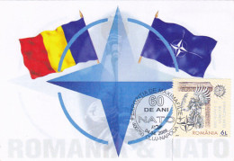 ORGANIZATIONS, NATO ANNIVERSARY, BUCHAREST SUMMIT, CM, MAXICARD, CARTES MAXIMUM, 2009, ROMANIA - NATO