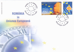 ORGANIZATIONS, EUROPEAN UNION, ROMANIA'S MEMBERSHIP, COVER FDC, 2007, ROMANIA - Instituciones Europeas