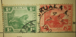 Malaysia - Malay States  - 2  Marken  Gem. Scan - Federated Malay States