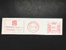 1968 Birmingham Staveley Asquith Machine Tools Freistempel Freistempler Slogan Werbestempel  Metermark - Frankeermachines (EMA)