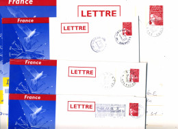 Lot Entiers Postaux  4 Enveloppes Cartonnées - 1 Format 33x25 + 3 Format 23x16-  Timbres Marianne De Luquet - PAP : Altri (1995-...)