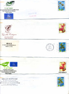 5 PRETS A POSTER - Timbres Préoblitérés Type Fleur: Paquerettes-orchidées-primevères (Enveloppes Format 23x16,5 Cm) - 1989-2008