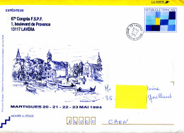 1 Enveloppe Entier Postal   DISTINGO - Format 32,5x23 - Repiquage CONGRES DE MARTIGUES 1994 - PAP: Privé-bijwerking