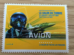 2004 Salon Du Timbre & écrit Parc Floral Paris Vignette**Avion Erinnophilie, Timbre,stamp,Sticker-Aufkleber-Bollo-Viñeta - Expositions Philatéliques