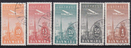 Denmark      .   Y&T     .     Airmail  6/10     .     O      .     Cancelled - Luchtpostzegels