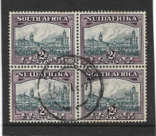 SOUTH AFRICA 1927 - 1930 2d IN BLOCK OF FOUR SG 34 PERF 14 FINE USED Cat £76 - Used Stamps