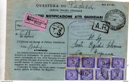 1948  LETTERA RACCOMANDATA CON ANNULLO PADOVA - Taxe