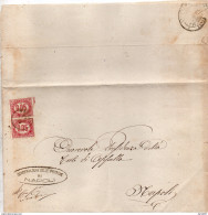 1875  LETTERA CON ANNULLO NAPOLI - Servizi