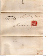 1876 LETTERA CON ANNULLO NAPOLI DENTELLATURA SPOSTATA - Dienstzegels