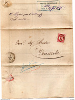 1876 LETTERA CON ANNULLO PIEVE DI SACCO PADOVA - Oficiales