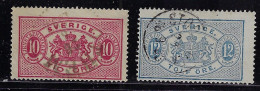 SWEDEN 1881 OFFICIAL STAMP SCOTT #O17,O18 USED - Dienstzegels