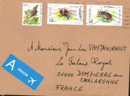 BELGIQUE  AFFRANCHISSEMENT COMPOSE SUR LETTRE PRIORITAIRE POUR LA FRANCE 2007 - Storia Postale