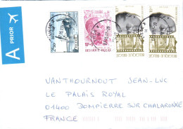 BELGIQUE  AFFRANCHISSEMENT COMPOSE SUR LETTRE PRIORITAIRE POUR LA FRANCE 2007 - Storia Postale