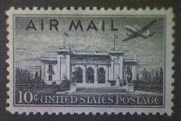 United States, Scott #C34, Used(o) Air Mail, 1947, Pan American Building, 10¢, Black - 2a. 1941-1960 Afgestempeld