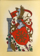 OCCITANIA   BLASON   ILLUSTRATION R LOUIS  -  CPM GAUFFRE - Languedoc-Roussillon