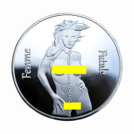 Medal Coin Female Fatale Athenia 40mm Silver Plated BU 02048 - Autres & Non Classés