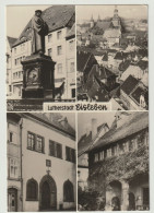 MBK S/w Lutherstadt Eisleben Lutherdenkmal Sterbehaus Geburtshaus 1969. Postalisch Gelaufen. 3 Scans - Eisleben