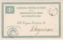 ITALIA - REGNO - PRESEGLIE (BS) CARTOLINA POSTALE DI STATO C. 0.15  - VG. PER BAGOLINO (BS) 1876 - Entiers Postaux