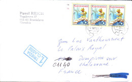 SLOVAQUIE AFFRANCHISSEMENT COMPOSE SUR LETTRE 1 ERE CLASS POUR LA FRANCE 2007 - Storia Postale