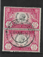 SOUTH AFRICA 1935 1d SILVER JUBILEE FINE USED VERTICAL PAIR SG 66 - Used Stamps