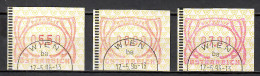 MiNr. ATM 3 (3x), Freimarke: Jugendstil-Ornament; Gestempelt - Timbres De Distributeurs [ATM]