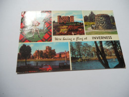 ANGLETERRE ROYAUME UNI CARTE ANCIENNE  DE 1977  ECOSSE INVERNESS CASTLE CATHEDRAL NESS ISLANDS NEMORIAL CAIRN - Inverness-shire