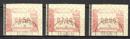 MiNr. ATM 4 (3x), Internationale Briefmarkenausstellung WIPA 2000, Wien; Gestempelt; A - Timbres De Distributeurs [ATM]