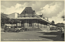 Costa Rica, C.A., SAN JOSÉ, Atlantic Railway Station, Cars (1920s) Postcard - Costa Rica